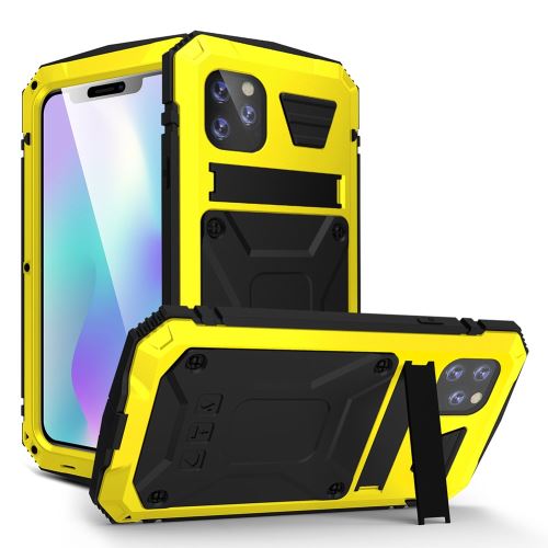 Coque en TPU antichoc étanche à la poussière étanche avec béquille 360° jaune pour votre Apple iPhone 11 Pro 5.8 pouces