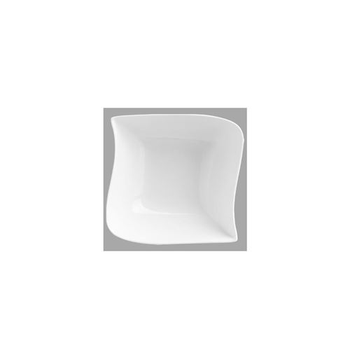 Coupelle carrée design vague - 14 x 14 cm - Porcelaine