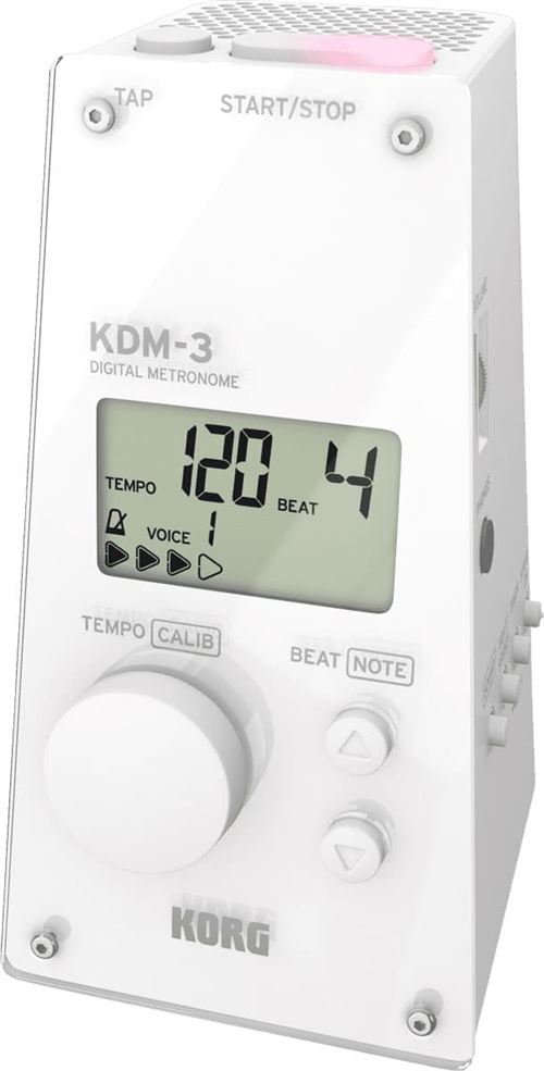 Korg KDM-3 - Métronome Traditionnel avec haut-parleur résonant blanc