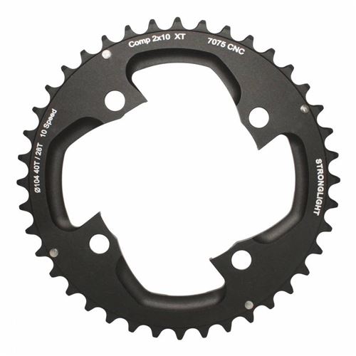 Plateau vtt 4bra double 40dts d.104 2x10 exterieur stronglight 10v. shimano xt m785 non filete - epaisseur 5mm Noir