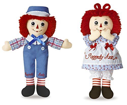 Lot de 2 poupées Aurora - 12 Raggedy Ann et Raggedy Andy