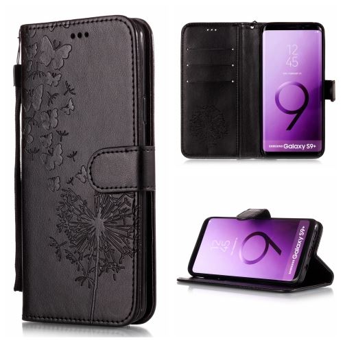 Galaxy S9+ Housse Etui Cuir Pu Pissenlit Noir Als89577