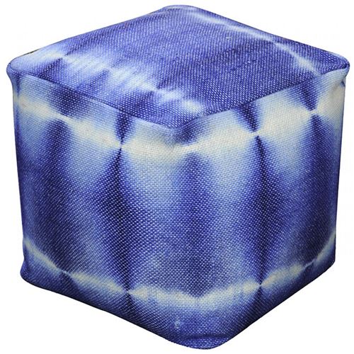 Pouf Ronaldo indigo 40 x 40 cm The Rug Republic