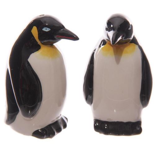 Lot salière et poivrière en céramique - Pingouins