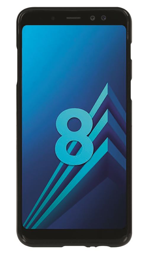 Mobilis T-Series - Achterzijde behuizing voor mobiele telefoon - zwart - slank ontwerp - voor Samsung Galaxy A8 (2018)