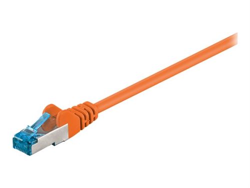 goobay - Câble réseau - RJ-45 (M) pour RJ-45 (M) - 2 m - SFTP, PiMF - CAT 6a - sans halogène, moulé, sans crochet - orange