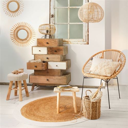 Atmosphera Beige Lampe À Poser Eads Bambou - Image 1