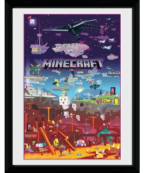 GB Eye affiche dans Minecraft World Beyond 30 x 40 cm cadre de 30 x 40 cm