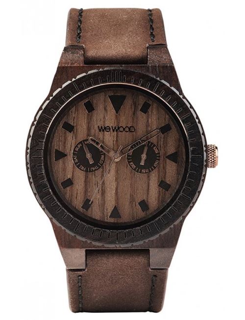 WEWOOD Leo Leather Chocolate - Montre homme en bois