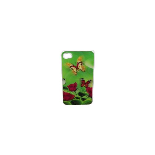 Hologramme papillons et roses coque arriere iPhone 4