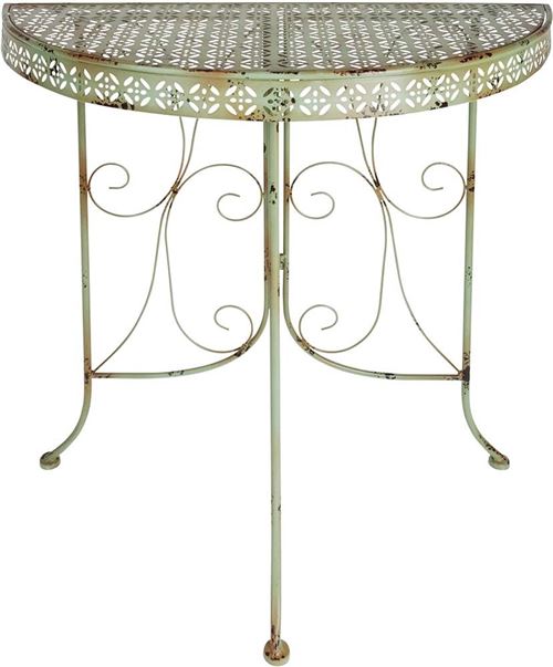 Esschert Design - Table de jardin mi-ronde en métal