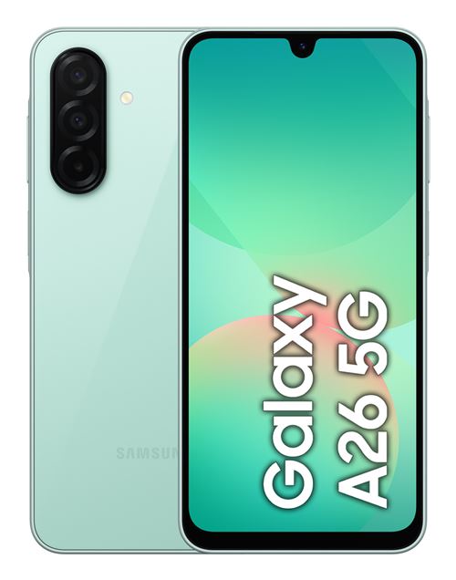 Samsung Galaxy A26 17 cm (6.7 ) Double SIM Android 15 5G USB Type-C 8 Go 256 Go 5000 mAh Couleur menthe