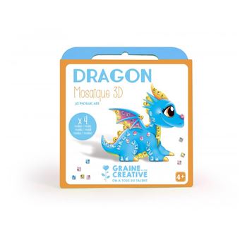 4 cartes mosaique 3d dragon