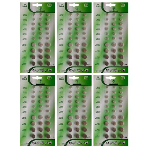 Lot de 180 Piles bouton plates Alkaline 1,5V compatibles AG1/AG3/AG4/AG10/AG12/AG13 - Visiodirect -