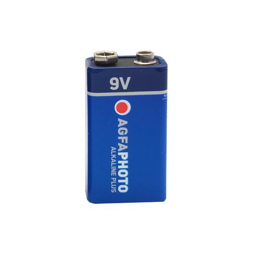 AgfaPhoto Piles Alcalines PLUS E-Block 6LR61 (9V, Lot de 10) - Longue Duree de Vie - Ideales pour Appareils Photo, Telecommandes et Gadgets Électroniques - Performance Fiable et Constante