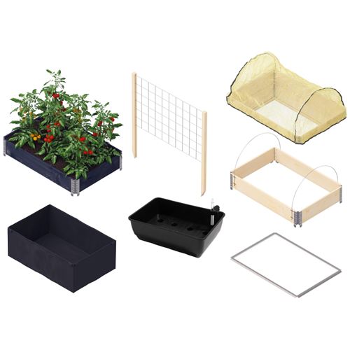 Upyard - Kit carré potager avec accessoires Gardenbox 120 x 80 cm noir