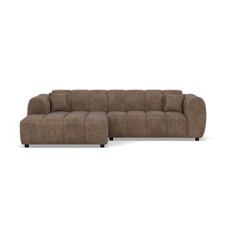 Curtis - canapé d'angle gauche 4 places en simili - Taupe - 1