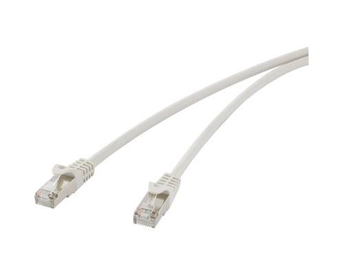 Renkforce RF-4259505 RJ45 Câble réseau, câble patch CAT 5e F/UTP 20.00 m gris avec cliquet dencastrement