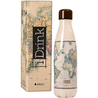 Idrink - Bouteille isotherme décorée 500 ml Carte