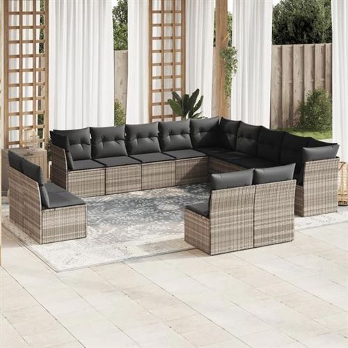 Non Communiqué Or Vidaxl Salon De Jardin Avec Coussins 11 Pcs, Canapés Avec Pieds Réglables, Ensemble De Meubles D'extérieur Patio Terrasse, 3217865