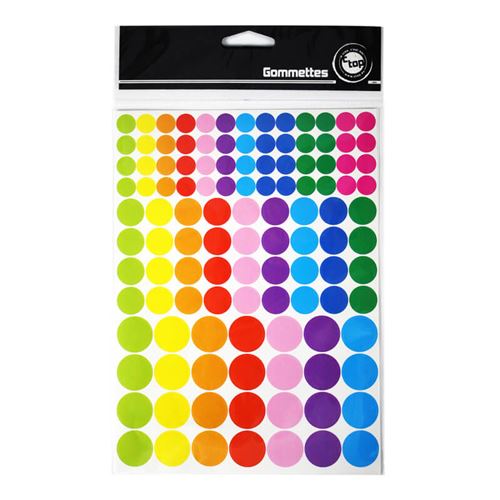 Stickers - Gommettes rondes couleurs vives