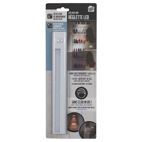 Non Communiqué Blanc Lampe Réglette Led Détecteur De Mouvement Sans Fil