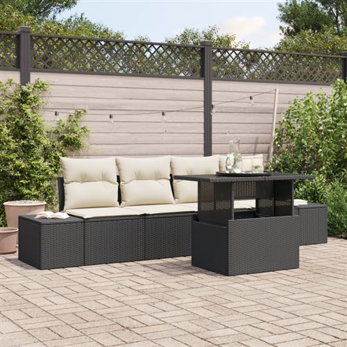 VIDAXL - Salon de jardin - 5 pièces - Noir - Image 2