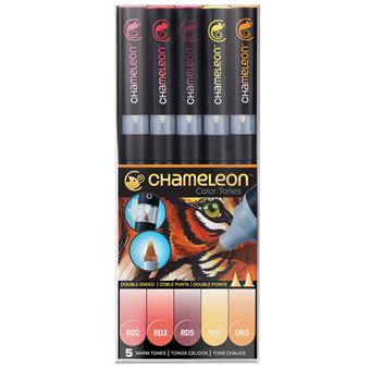 Set 5 marqueurs Chameleon Couleurs chaudes