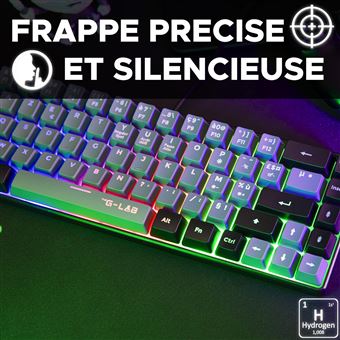 Clavier gaming filaire Azerty The G-Lab Keyz Hydrogen GRB Gris et Noir