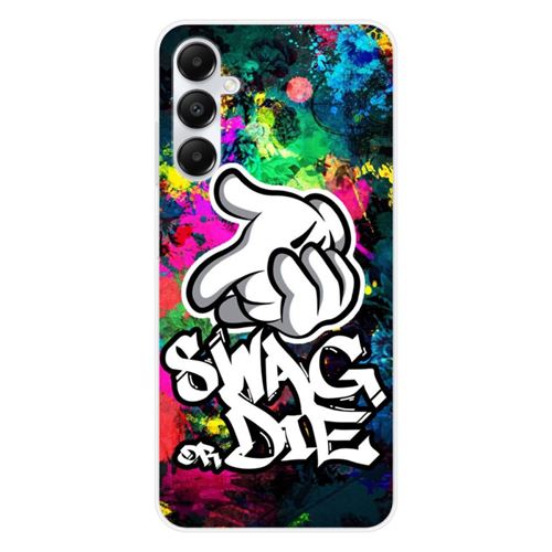 Coque en silicone imprimée compatible Samsung Galaxy A05S Swag or die