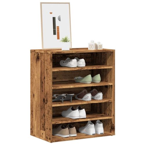 vidaXL Armoire à chaussures vieux bois 60x35x70 cm bois d'ingénierie856700