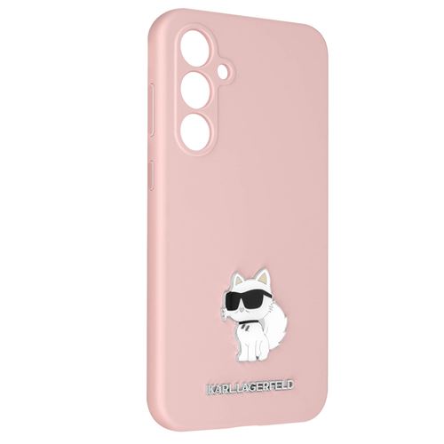 Coque pour Samsung Galaxy S23 FE Design Choupette Silicone Rigide Karl Lagerfeld Rose Poudré