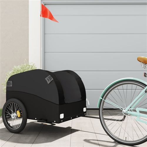 Remorque de transport vélo cargo pliable HOMCOM - Rouge/Noir