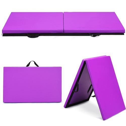 tapis de gymnastique giantex portable pliable violet 180 x 60 x 3,8cm pour  fitness, yoga, sport et exercice - Accessoire fitness yoga et pilates -  Achat & prix