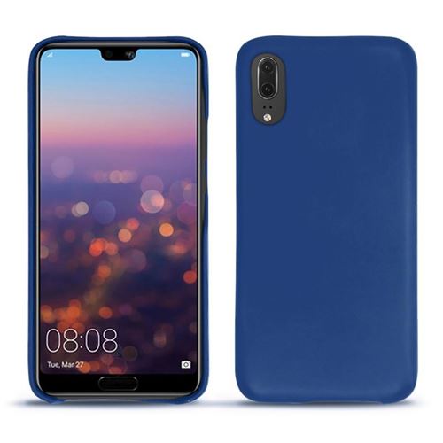 Coque cuir pour Huawei P20 - Coque arrière - Cuir Perpétuelle - Bleu - NOREVE