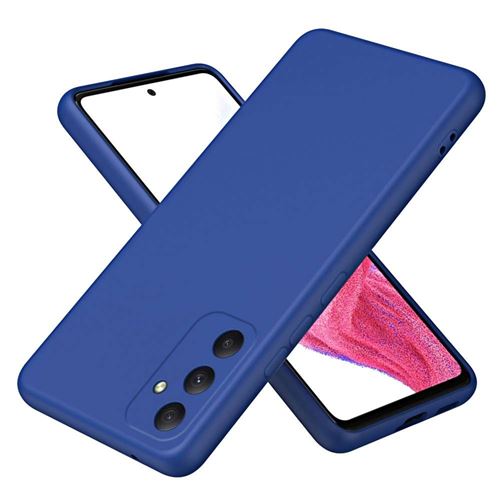 Coque pour Samsung Galaxy A35 5G - housse etui silicone gel fine + verre trempe - BLEU FONCE - htdmobiles