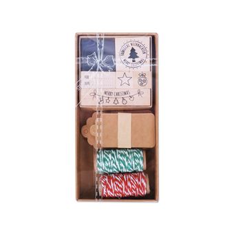 8 étiquettes cadeaux autocollantes - Noël scandinave kraft - Emballage,  pochette et sachet cadeau - Creavea