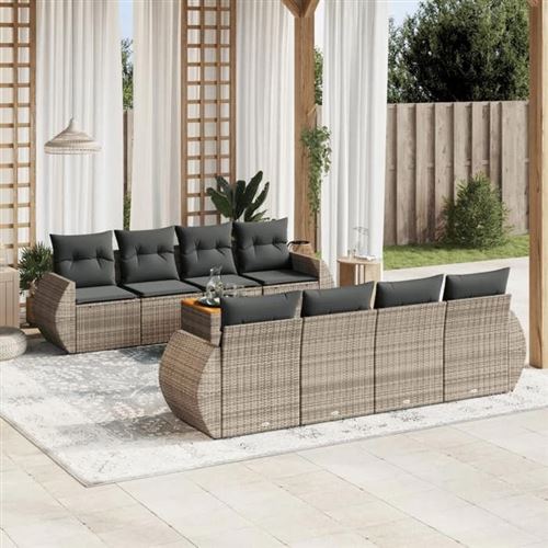 VIDAXL - Salon de jardin - Modulable - Gris - 8 places - Image 2