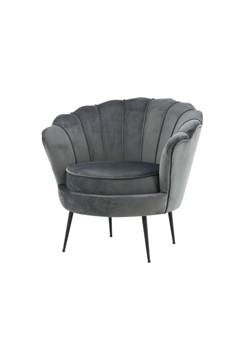 Paris Prix Gris Fauteuil Coquillage Velours - Foncé - Image 3