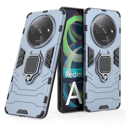 Coque pour Xiaomi Redmi A3 / Poco C61 4G - housse etui rigide anti choc + verre trempe - BLEU FONCE - htdmobiles