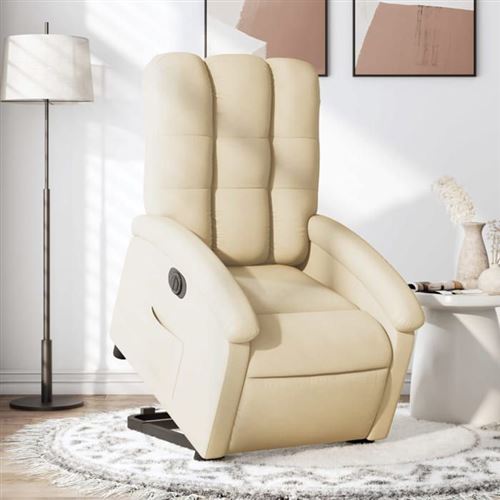 Non Communiqué Beige Vidaxl Stoel Électrique Réglable Tissu Crème