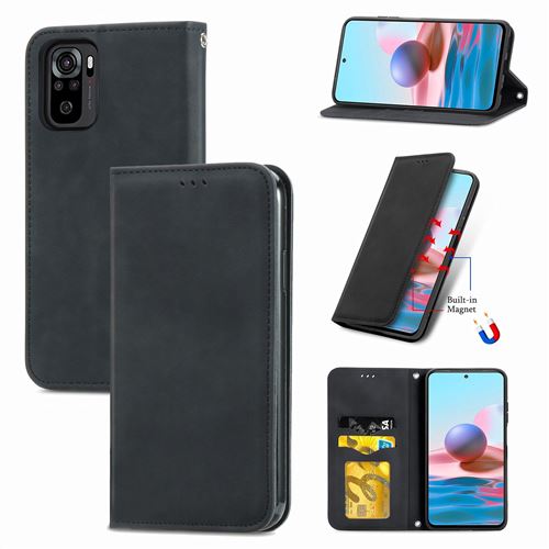 MPFRANCE Housse pour Xiaomi Redmi Note 10S Noir [Velours]