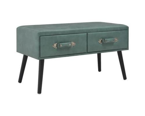vidaXL Banc avec tiroirs 80 cm Vert de mer Similicuir