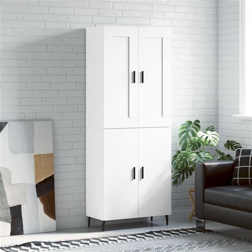 Non Communiqué Blanc Vidaxl Buffet Haut, Armoire De Rangement Avec Pieds, Meuble De Rangement, Organisateur Salon Salle De Séjour, Bois D'ingénierie 3199569