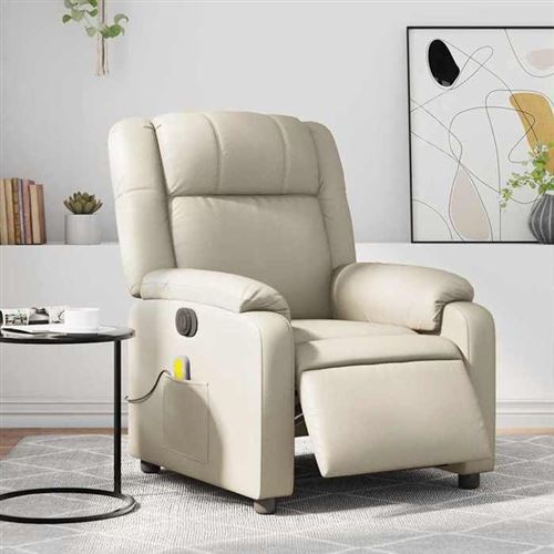 Non Communiqué Beige Vidaxl Fauteuil De Massage, Relaxation Électrique Similicuir Crème