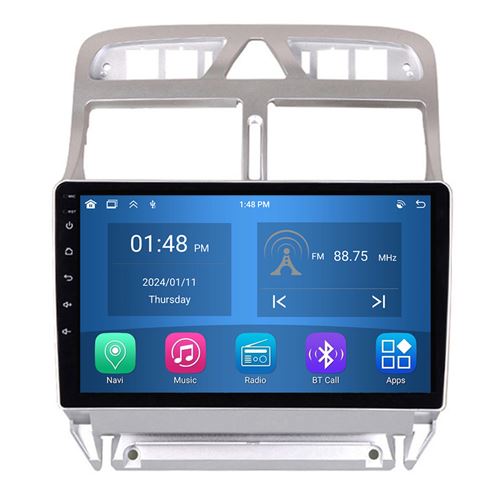 Autoradio RoverOne® Bluetooth CarPlay Android Auto Navigation 4Go RAM 64Go ROM pour Peugeot 307 2001-2013