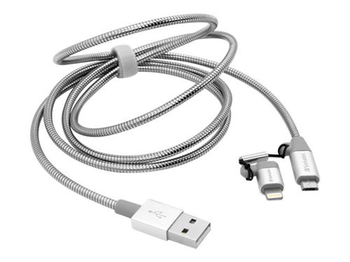 Verbatim Sync & Charge - Câble Lightning - Lightning, Micro-USB Type B mâle pour USB mâle - 1 m - argent