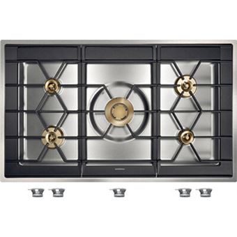 Gaggenau Serie 400 CG492211 - Table de cuisson au gaz - 5 plaques de cuisson - Niche - largeur : 98.3 cm - profondeur : 58 cm - acier inoxydable - avec garnitures en acier inoxydable