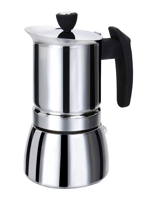 ROSSETTO Cafetière Italienne en Inox- Poignée noir 6 Tasses