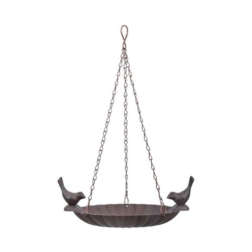 Mangeoire à oiseaux suspendu avec oiseau décoratif 2 oiseaux